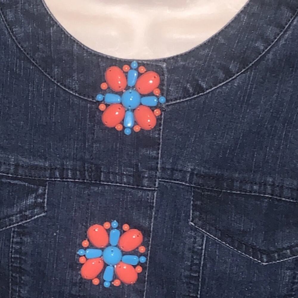 RUBY RD Aztec Bling Button Denim Jacket Petite Si… - image 4